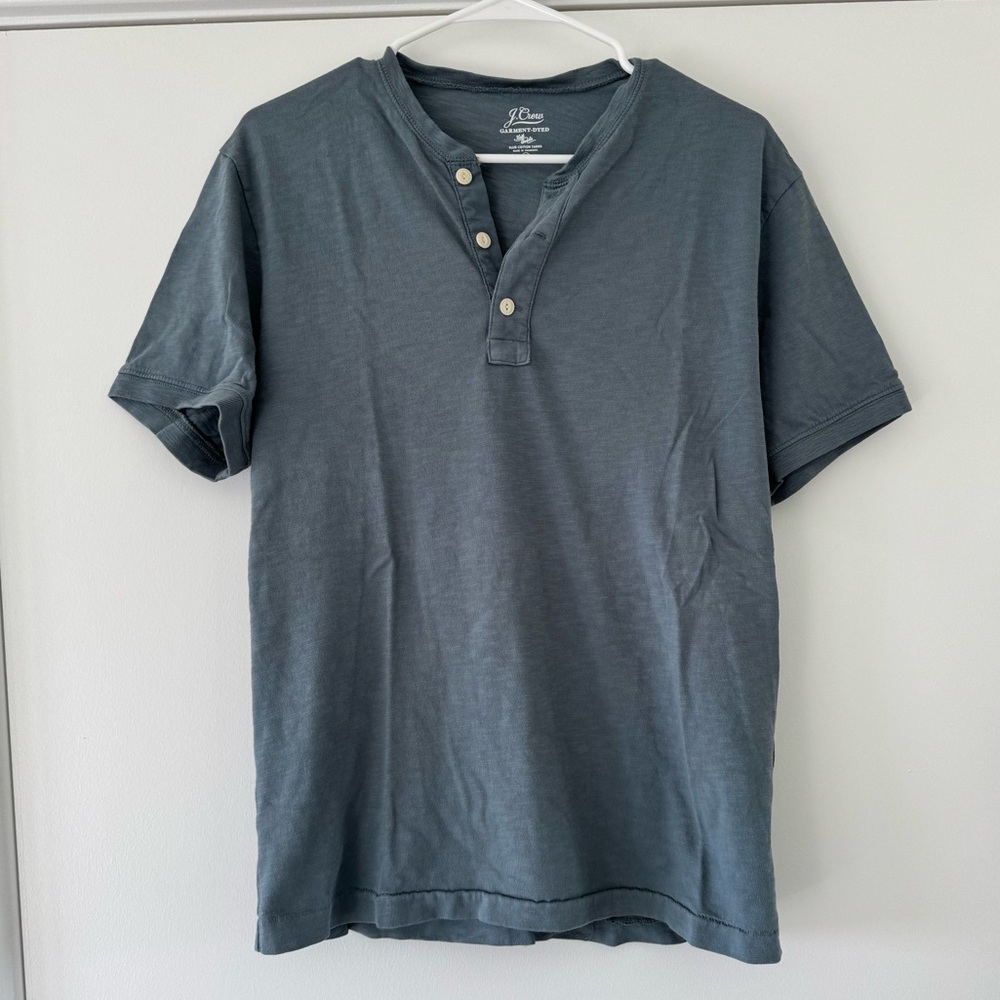 J Crew Garment Dyed Henley Medium Slub